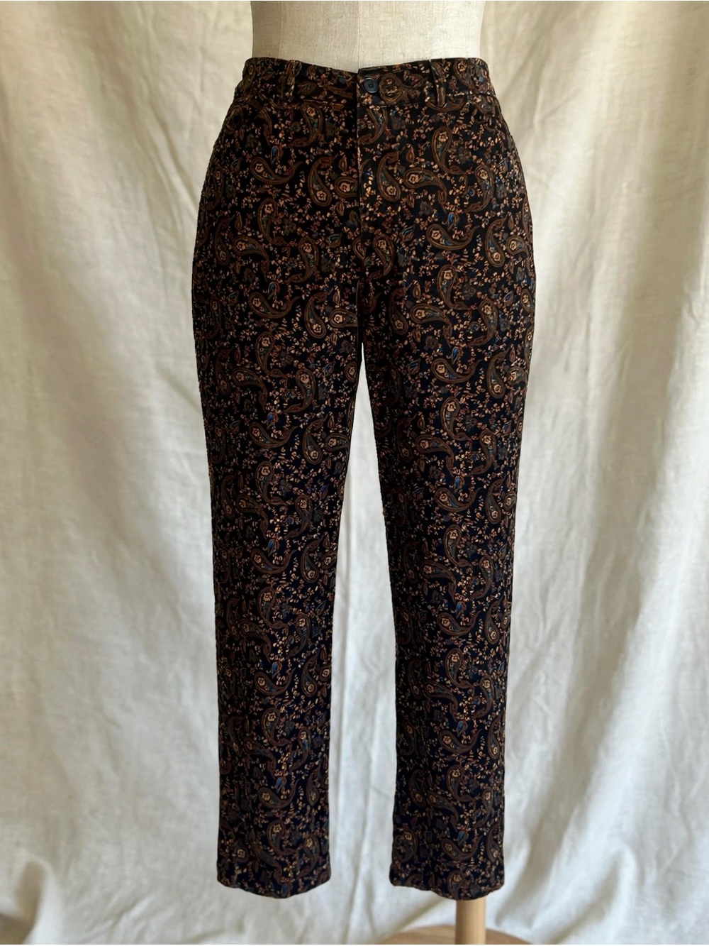 Croft & Barrow 8 Paisley Cord Pants - Ralph Lauren Vibes Western Preppy